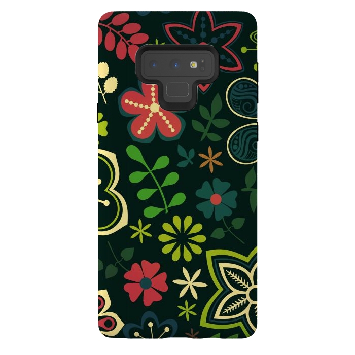 Galaxy Note 9 StrongFit Seamless Flowers and Birds by ArtsCase