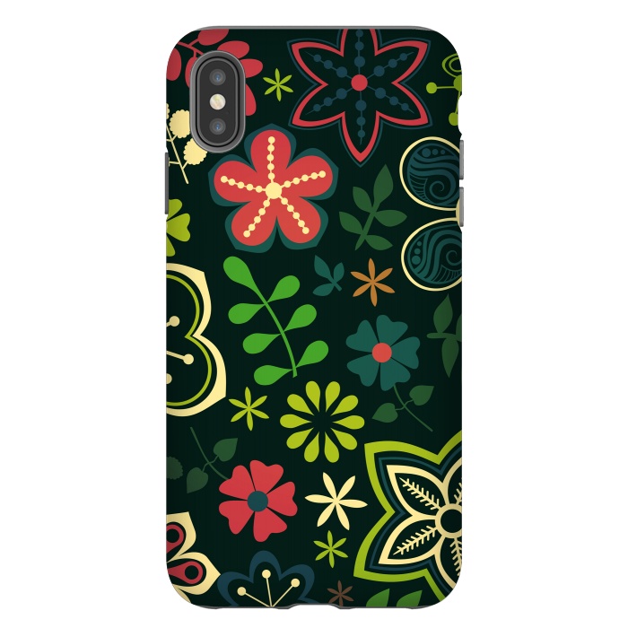 iPhone Xs Max StrongFit Seamless Flowers and Birds by ArtsCase
