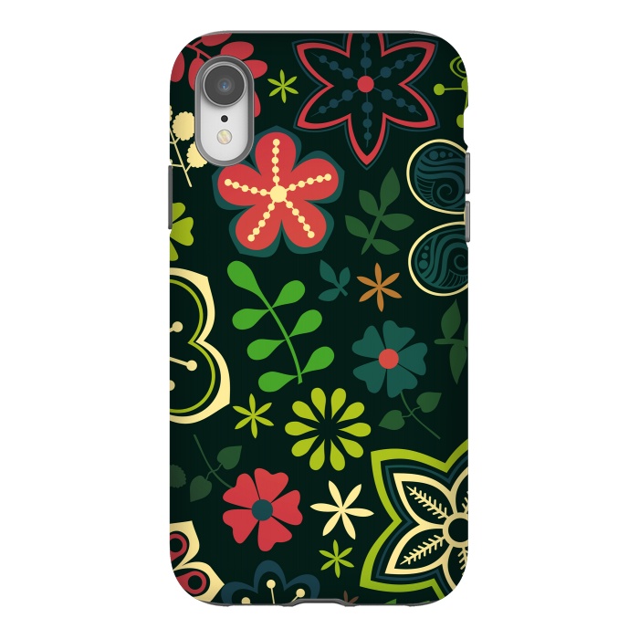 iPhone Xr StrongFit Seamless Flowers and Birds by ArtsCase