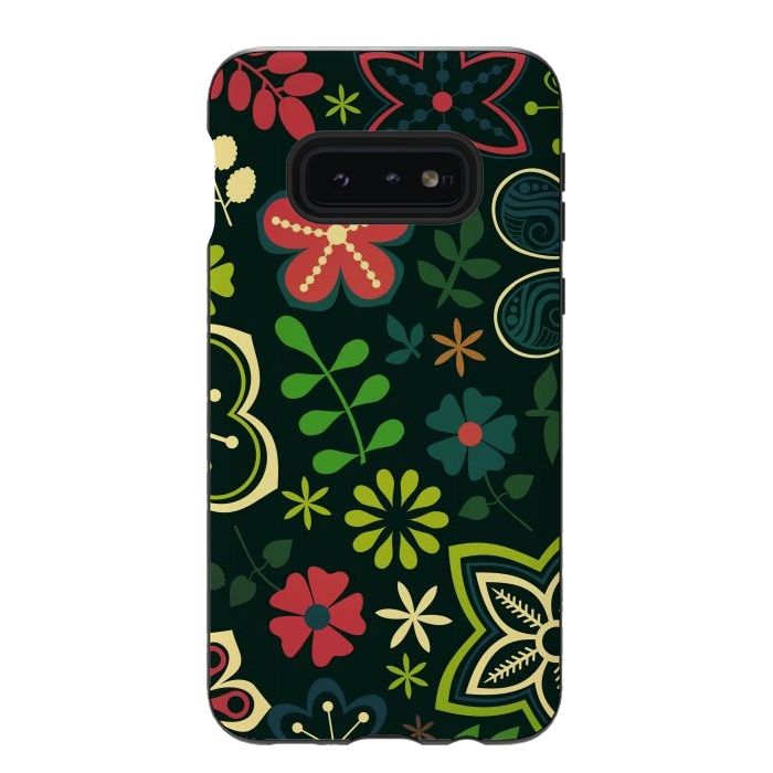 Galaxy S10e StrongFit Seamless Flowers and Birds by ArtsCase