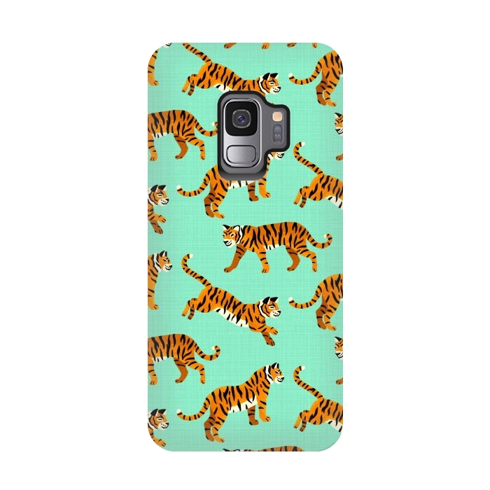 Galaxy S9 StrongFit Bangel Tigers - Mint  by Tigatiga