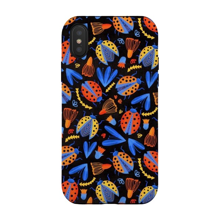 iPhone Xs / X StrongFit Moody Ladybird Botanical  by Tigatiga