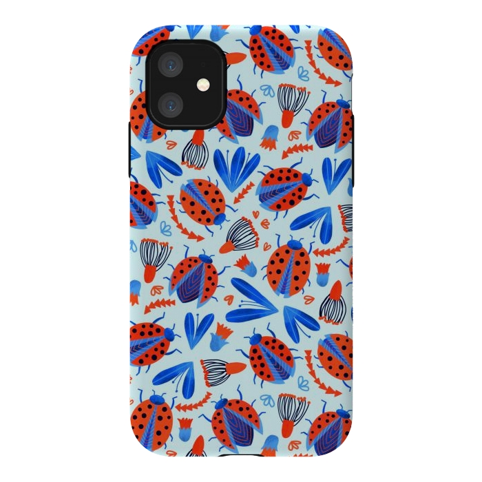 iPhone 11 StrongFit Classic Ladybird Botanical  by Tigatiga