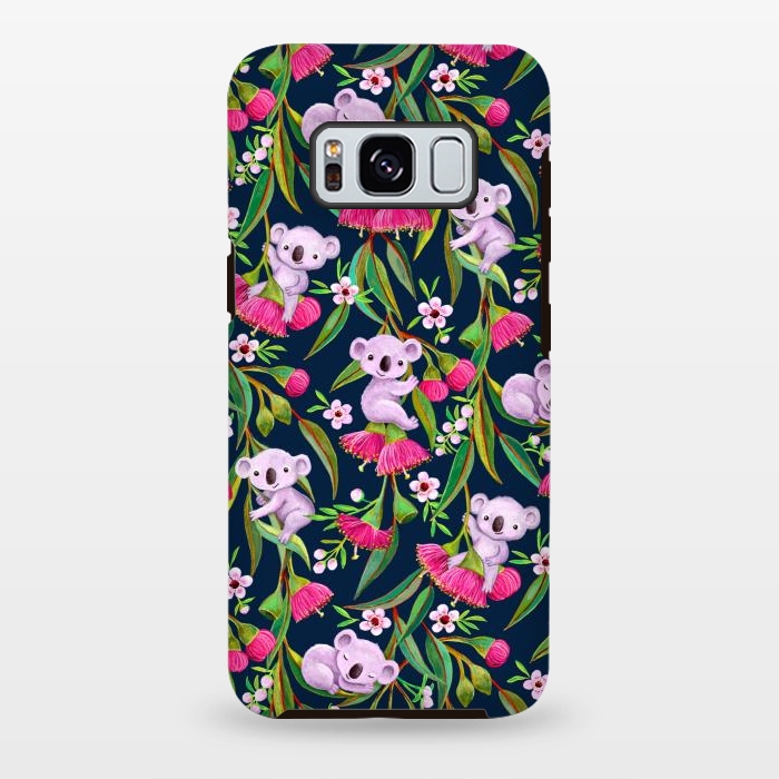 Galaxy S8 plus StrongFit Teeny Tiny Koalas with Tea Tree Blossoms and Eucalyptus Flowers by Micklyn Le Feuvre