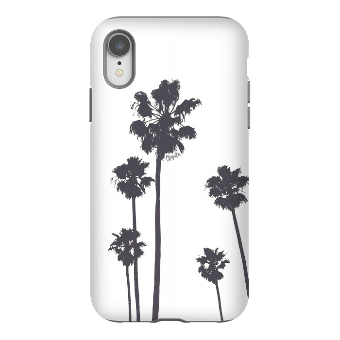 iPhone Xr StrongFit Palms & Sunset-Minimal B&W by ''CVogiatzi.