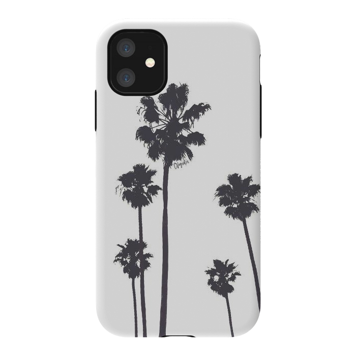 iPhone 11 StrongFit Palms & Sunset-Minimal B&W by ''CVogiatzi.
