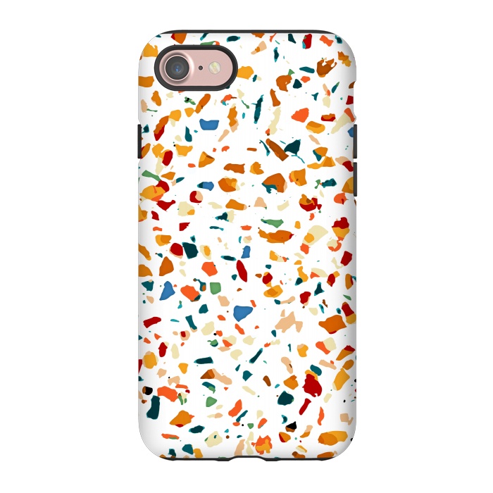 iPhone 7 StrongFit Tan Terrazzo | Eclectic Quirky Confetti Painting | Celebration Colorful Boho Happy Party Graphic  by Uma Prabhakar Gokhale