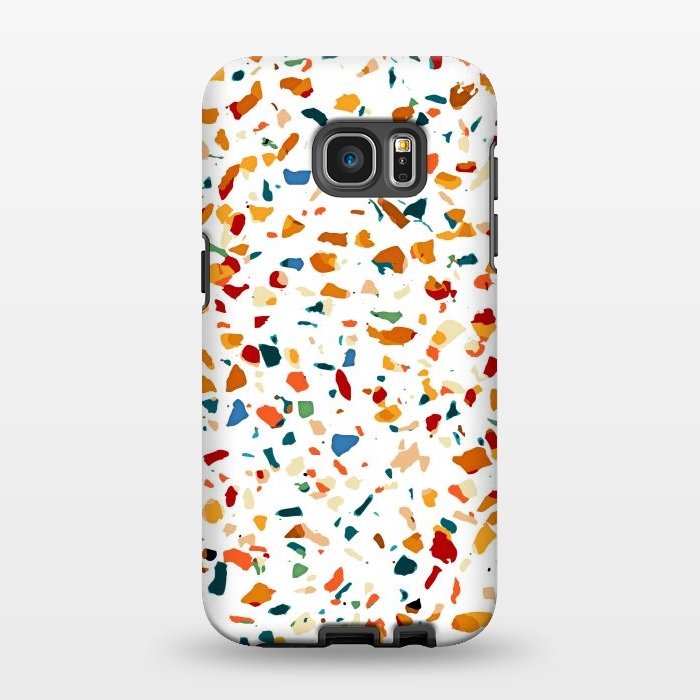 Galaxy S7 EDGE StrongFit Tan Terrazzo | Eclectic Quirky Confetti Painting | Celebration Colorful Boho Happy Party Graphic  by Uma Prabhakar Gokhale
