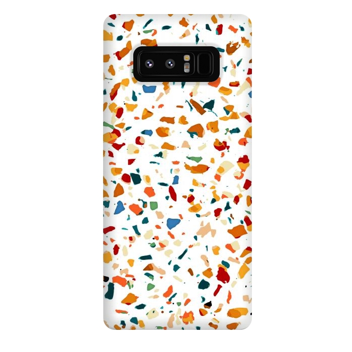 Galaxy Note 8 StrongFit Tan Terrazzo | Eclectic Quirky Confetti Painting | Celebration Colorful Boho Happy Party Graphic  by Uma Prabhakar Gokhale