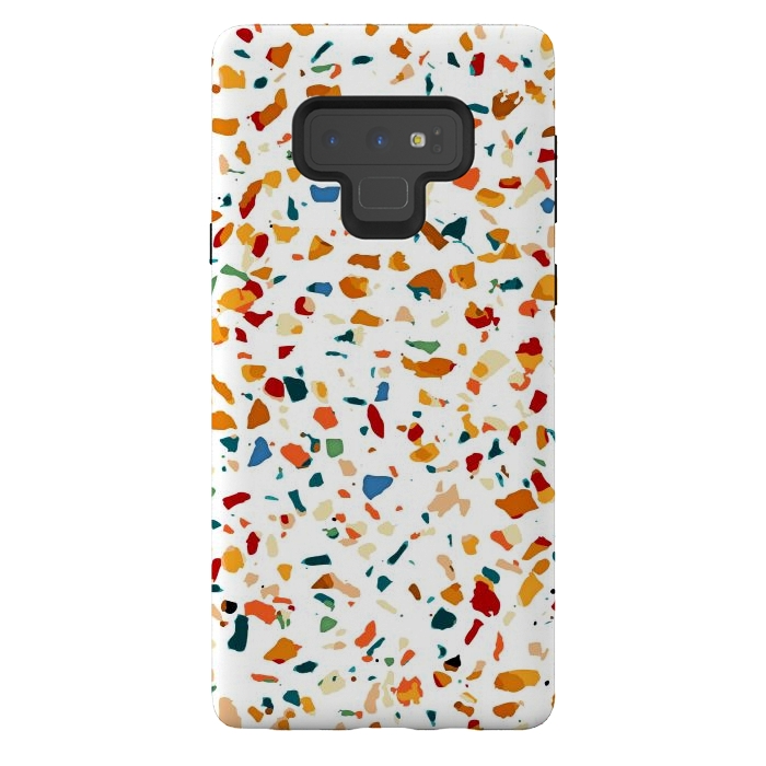 Galaxy Note 9 StrongFit Tan Terrazzo | Eclectic Quirky Confetti Painting | Celebration Colorful Boho Happy Party Graphic  by Uma Prabhakar Gokhale