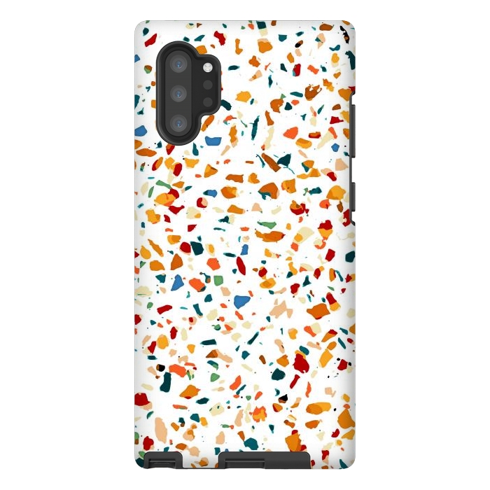 Galaxy Note 10 plus StrongFit Tan Terrazzo | Eclectic Quirky Confetti Painting | Celebration Colorful Boho Happy Party Graphic  by Uma Prabhakar Gokhale