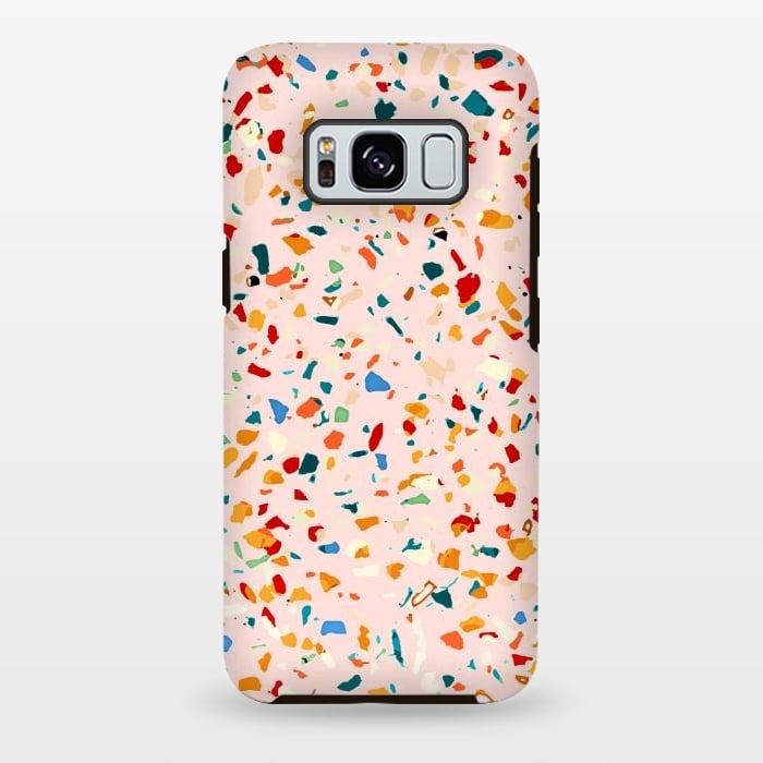 Galaxy S8 plus StrongFit Blush Terrazzo | Pink Eclectic Speckles | Abstract Confetti Painting | Chic Bohemian Illustration by Uma Prabhakar Gokhale