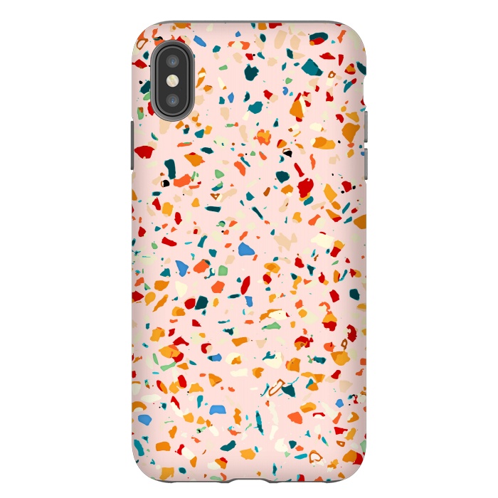 iPhone Xs Max StrongFit Blush Terrazzo | Pink Eclectic Speckles | Abstract Confetti Painting | Chic Bohemian Illustration by Uma Prabhakar Gokhale