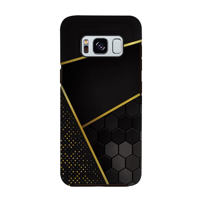 Galaxy S8 StrongFit black gold geometrical art by haroulita