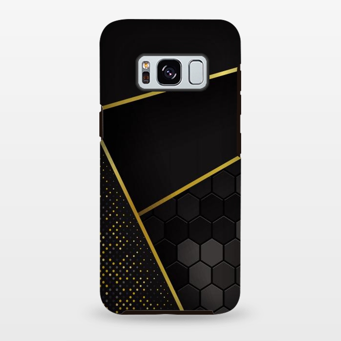 Galaxy S8 plus StrongFit black gold geometrical art by haroulita
