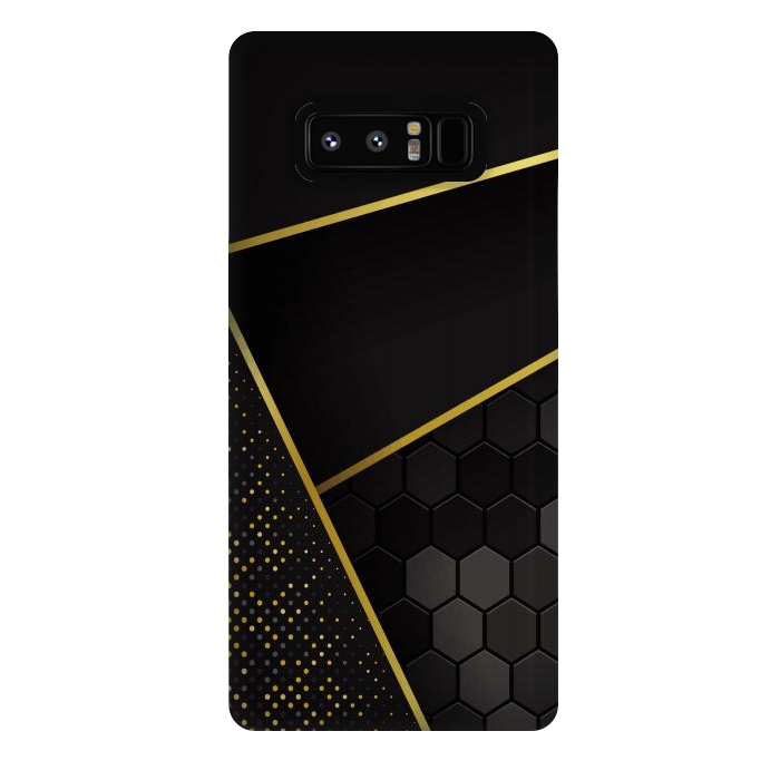 Galaxy Note 8 StrongFit black gold geometrical art by haroulita
