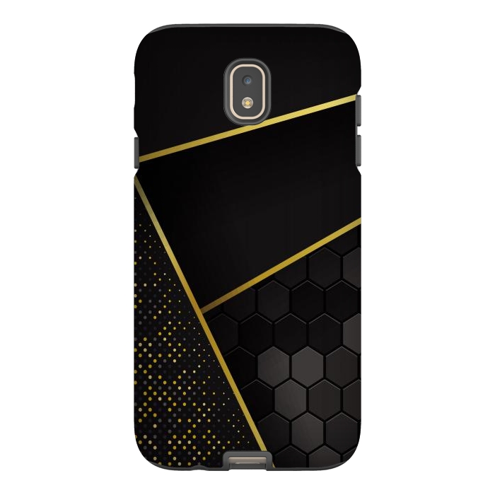 Galaxy J7 StrongFit black gold geometrical art by haroulita