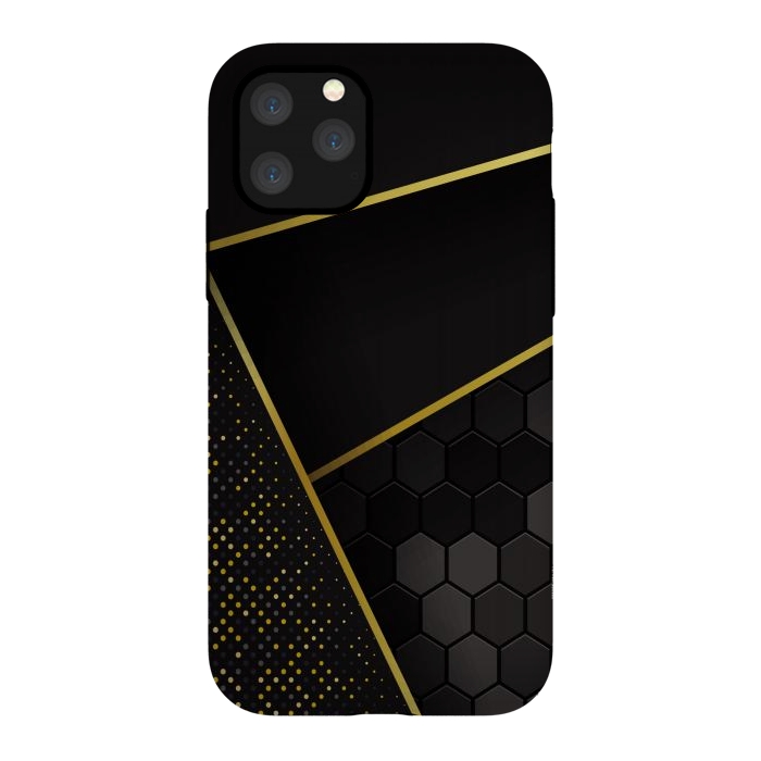 iPhone 11 Pro StrongFit black gold geometrical art by haroulita