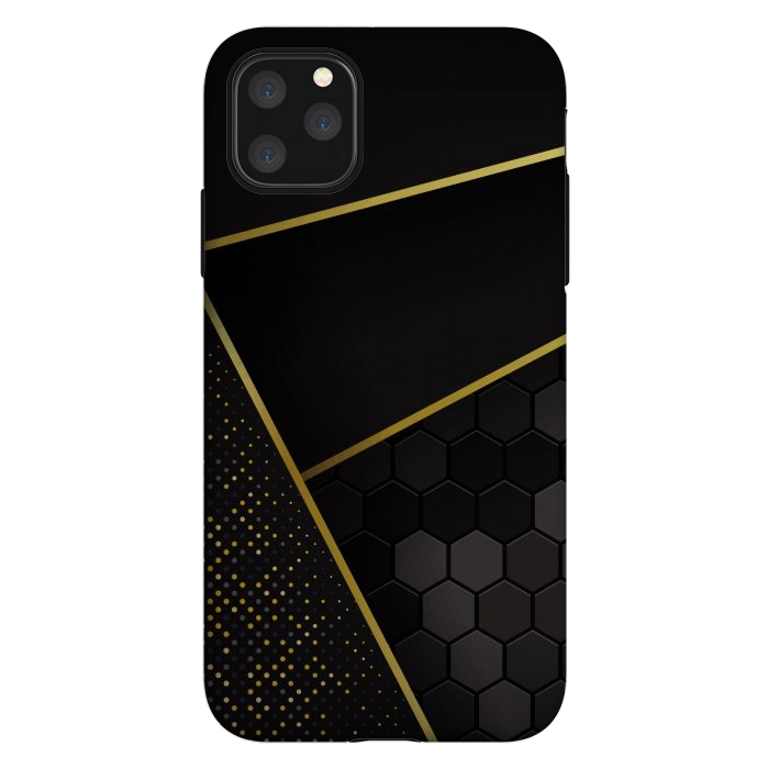 iPhone 11 Pro Max StrongFit black gold geometrical art by haroulita