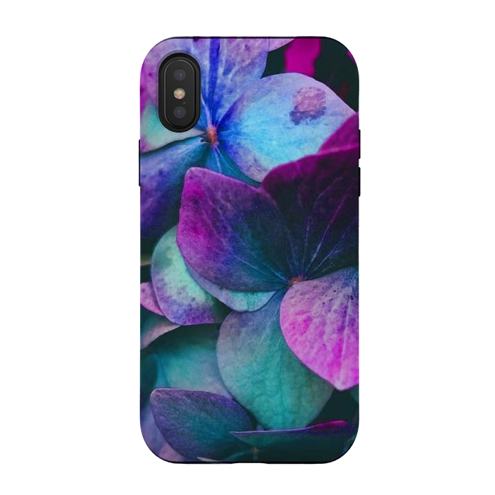 iPhone Xs / X StrongFit purple hydrangea by haroulita