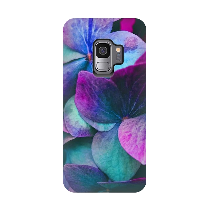Galaxy S9 StrongFit purple hydrangea by haroulita