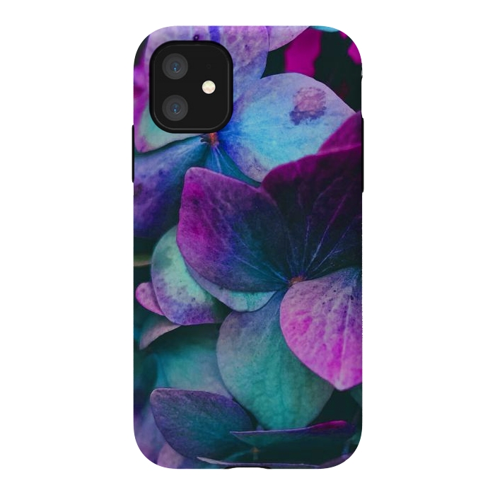 iPhone 11 StrongFit purple hydrangea by haroulita