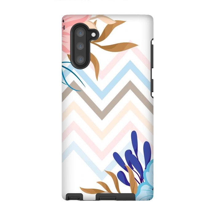 Galaxy Note 10 StrongFit chevron flowers by haroulita