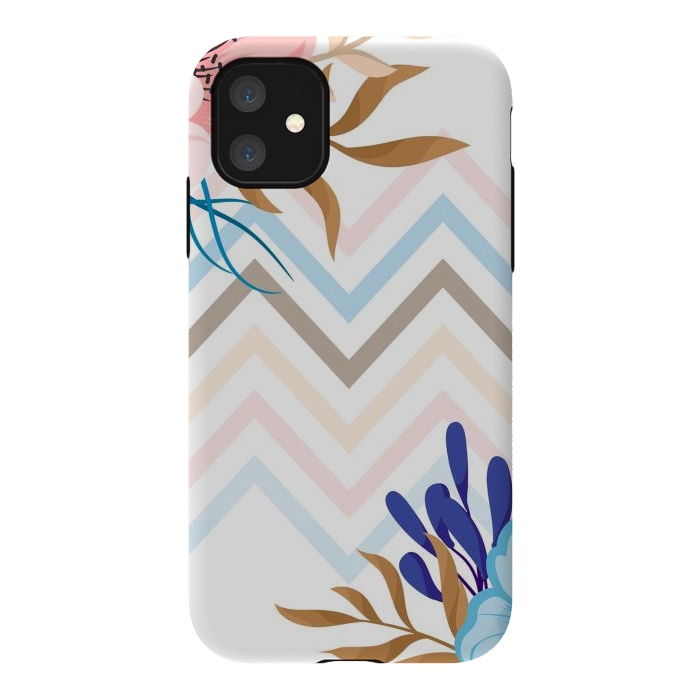 iPhone 11 StrongFit chevron flowers by haroulita
