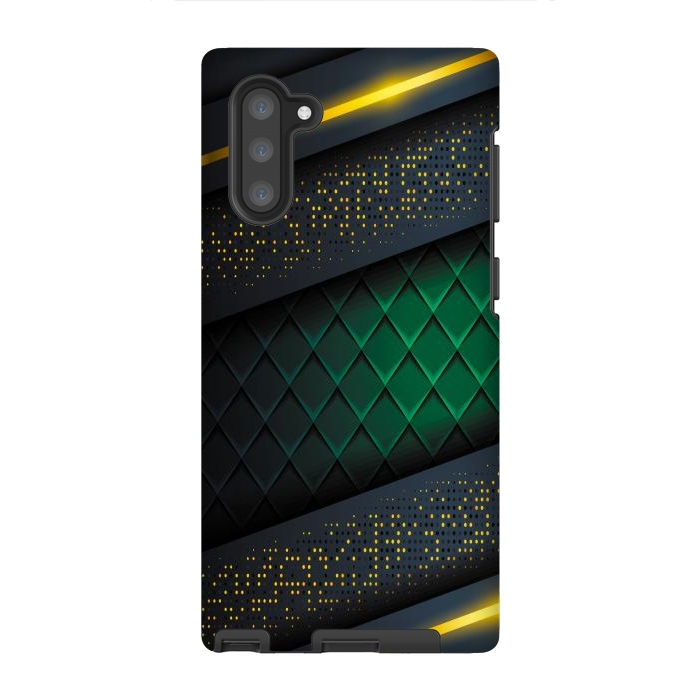 Galaxy Note 10 StrongFit black green geometrical by haroulita