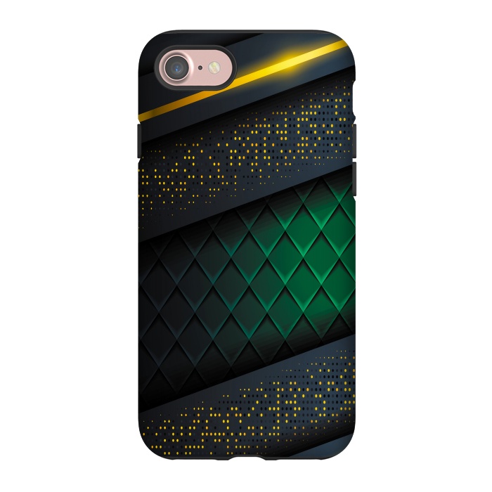 iPhone 7 StrongFit black green geometrical by haroulita
