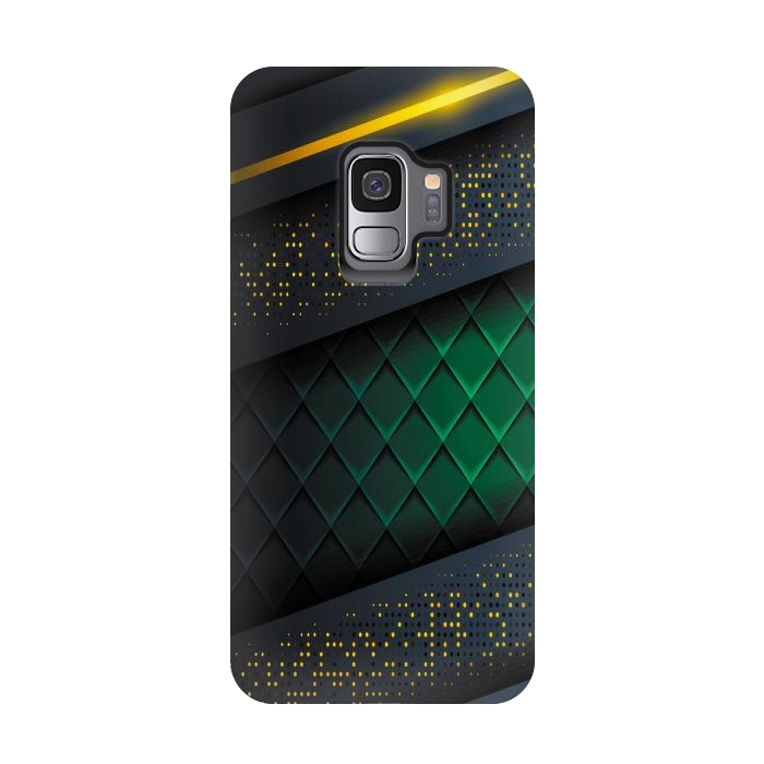 Galaxy S9 StrongFit black green geometrical by haroulita