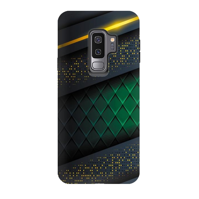 Galaxy S9 plus StrongFit black green geometrical by haroulita