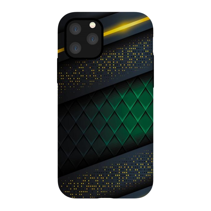 iPhone 11 Pro StrongFit black green geometrical by haroulita