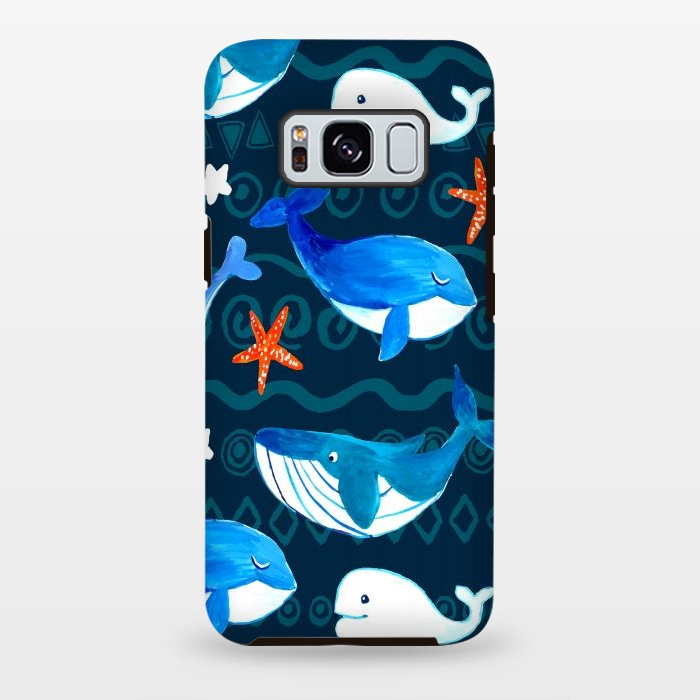 Galaxy S8 plus StrongFit watercolor whales by haroulita