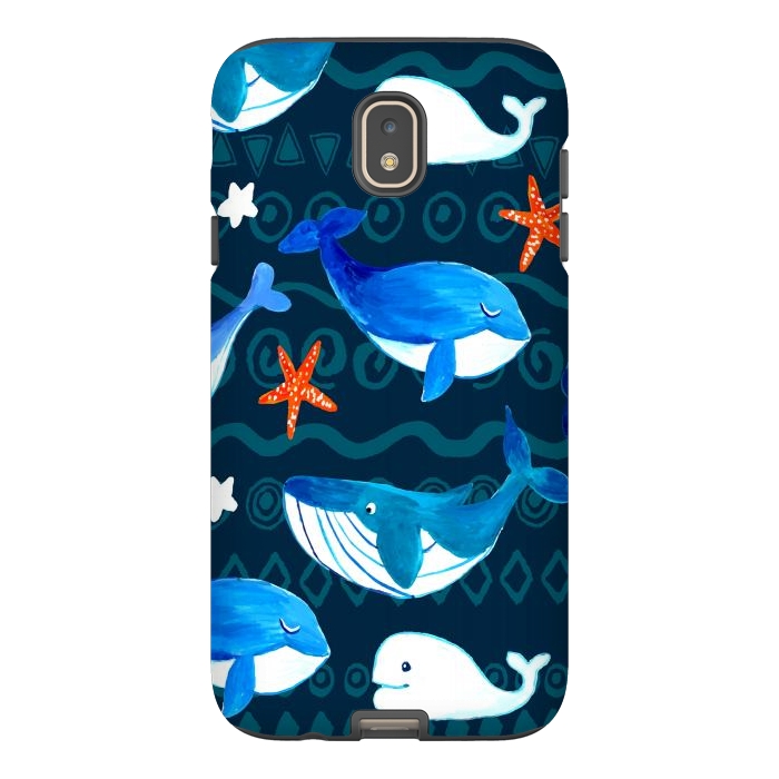 Galaxy J7 StrongFit watercolor whales by haroulita