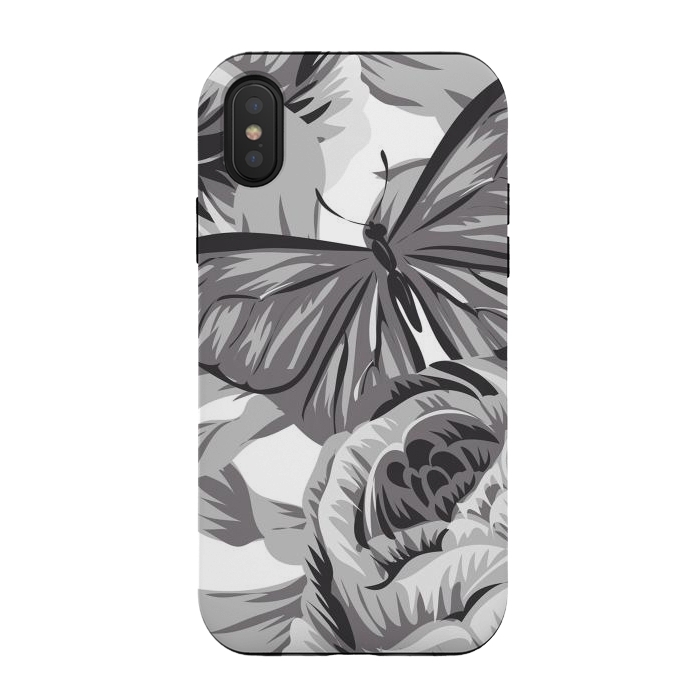 iPhone Xs / X StrongFit minimal floral butterfly by haroulita