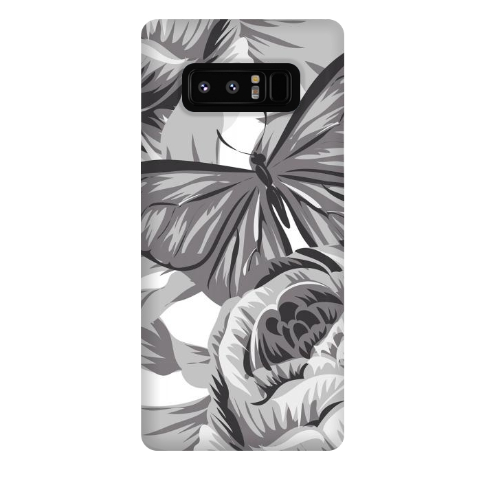 Galaxy Note 8 StrongFit minimal floral butterfly by haroulita