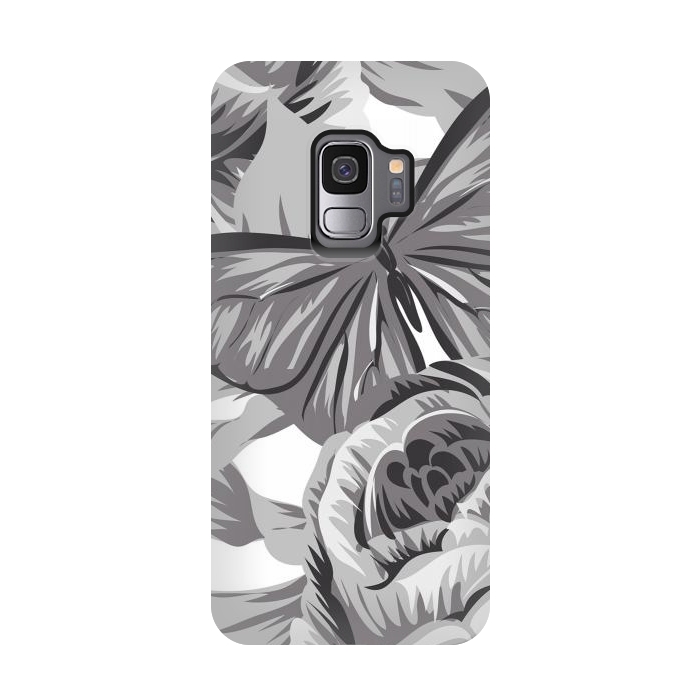 Galaxy S9 StrongFit minimal floral butterfly by haroulita