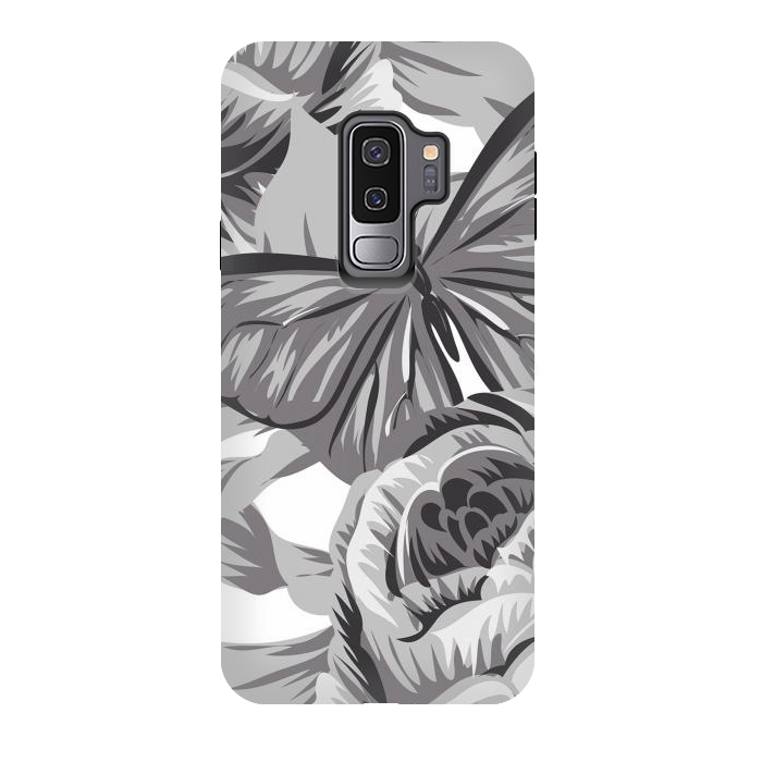Galaxy S9 plus StrongFit minimal floral butterfly by haroulita