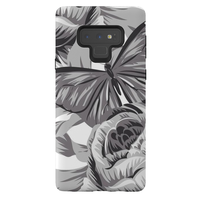 Galaxy Note 9 StrongFit minimal floral butterfly by haroulita