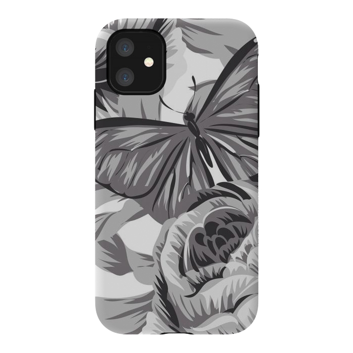 iPhone 11 StrongFit minimal floral butterfly by haroulita