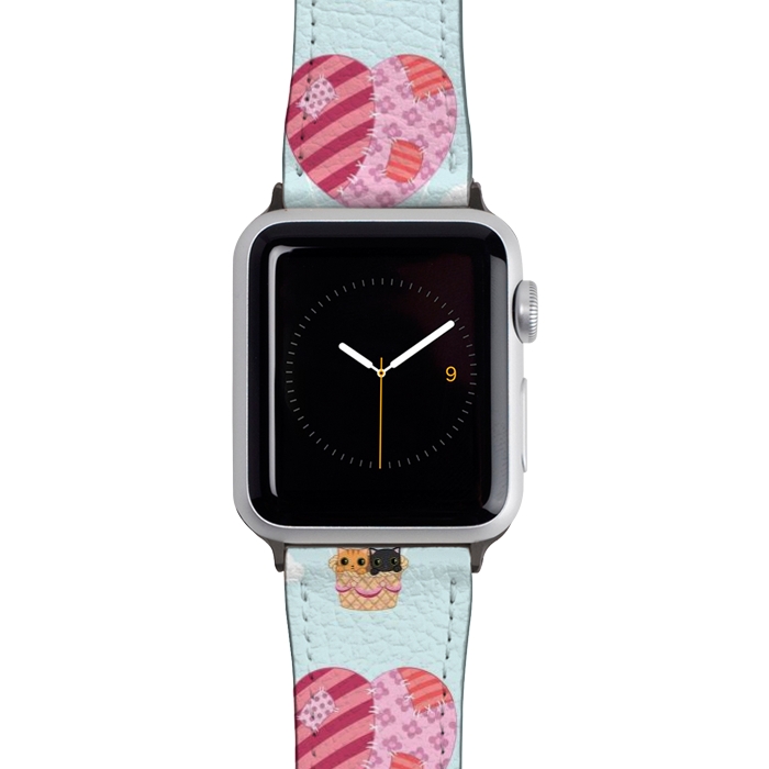 Watch 42mm / 44mm Strap PU leather kitty love by Laura Nagel