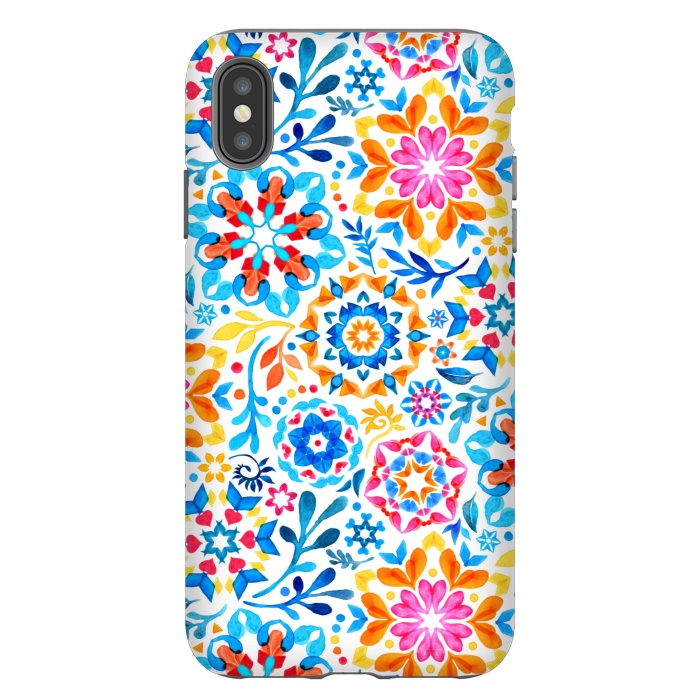 iPhone Xs Max StrongFit Watercolor Kaleidoscope Floral - brights by Micklyn Le Feuvre