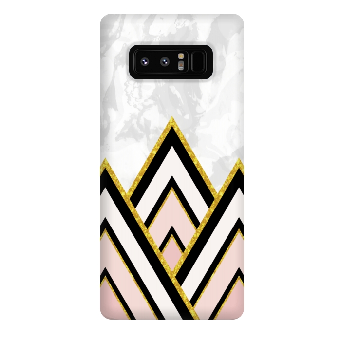 Galaxy Note 8 StrongFit Geometric pink gold triangles by Jms