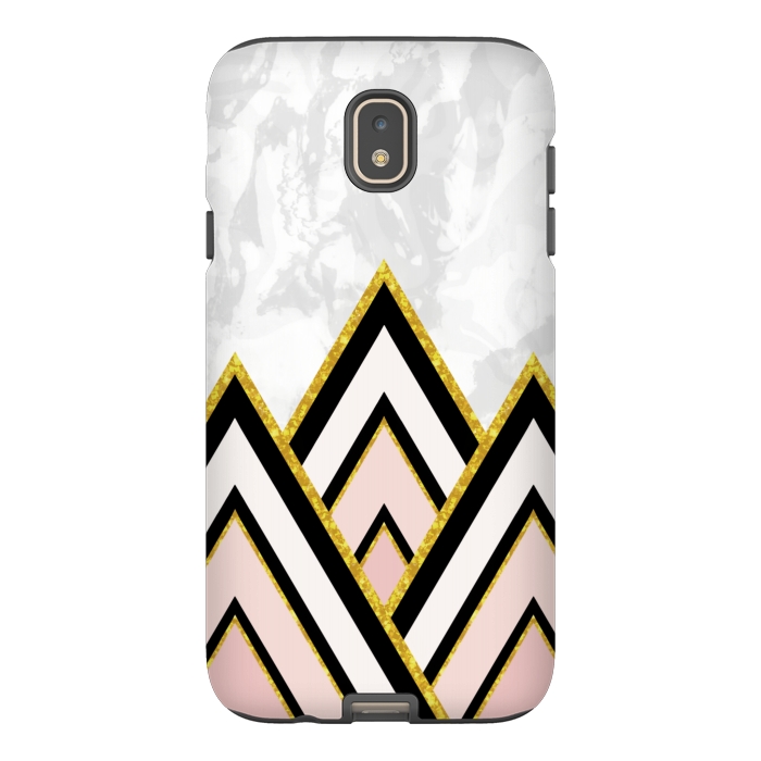 Galaxy J7 StrongFit Geometric pink gold triangles by Jms