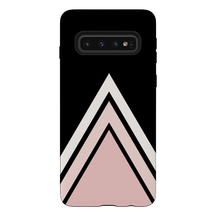 Galaxy S10 StrongFit Pink triangles by Jms