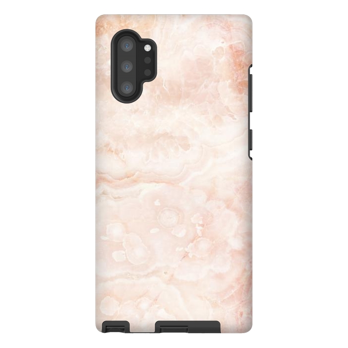 Galaxy Note 10 plus StrongFit Pastel peach beige marble by Oana 