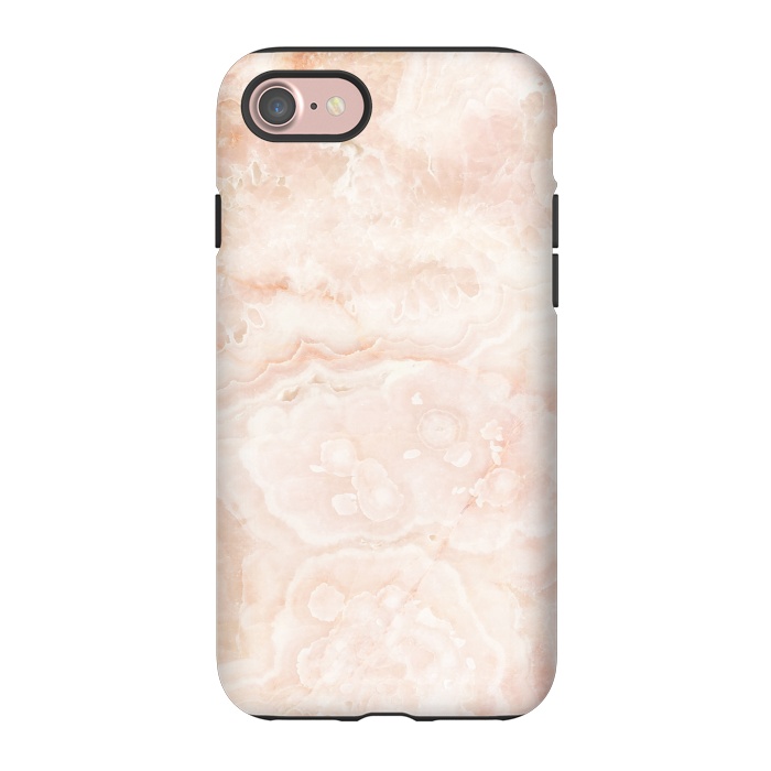 iPhone 7 StrongFit Pastel peach beige marble by Oana 