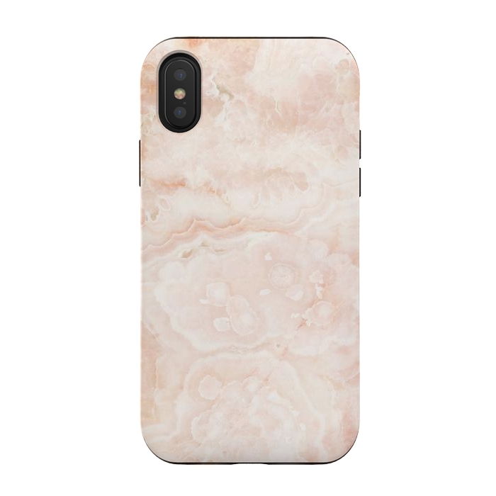 iPhone Xs / X StrongFit Pastel peach beige marble by Oana 