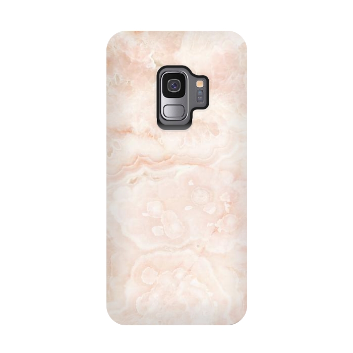 Galaxy S9 StrongFit Pastel peach beige marble by Oana 